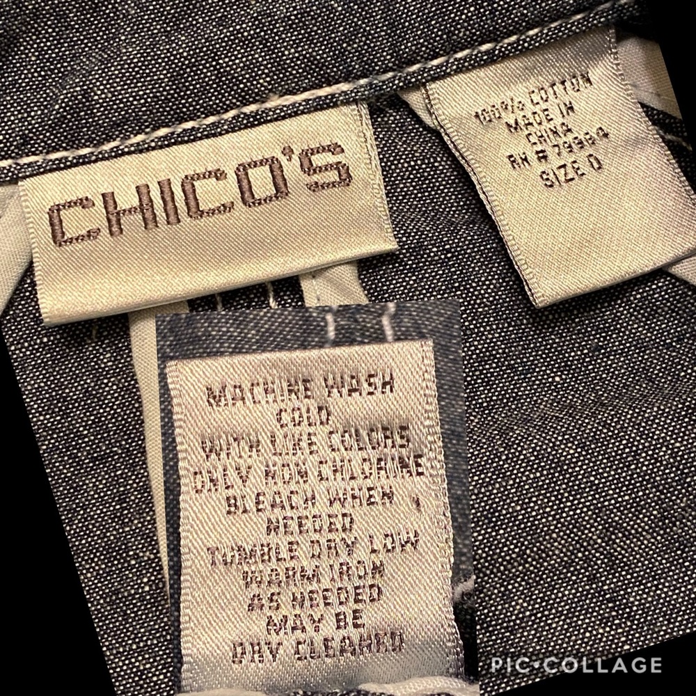 Chico’s Blue Denim Blazer Jacket Small - Picture 7 of 8